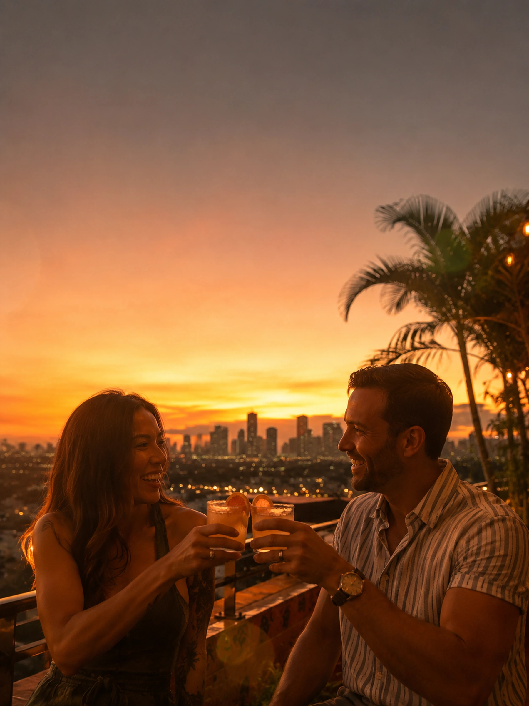 The rooftop at golden hour