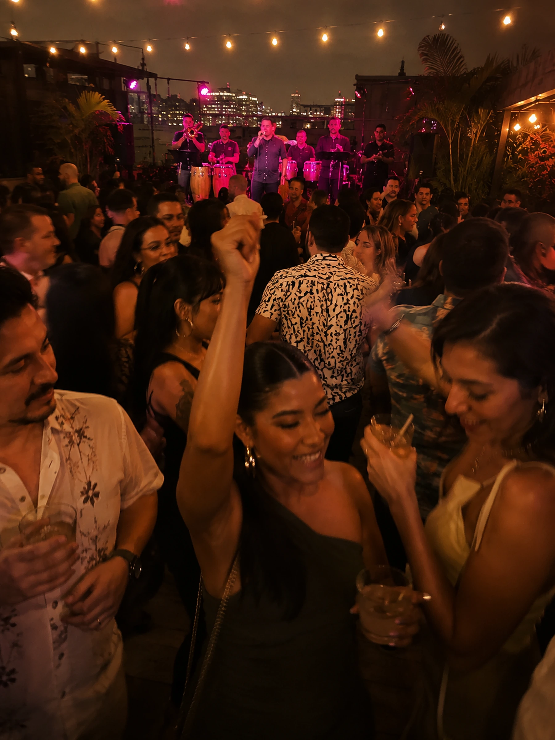 The dance floor after dark